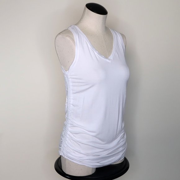 Tahari Tops - TAHARI white side ruching tank top NWT size Small